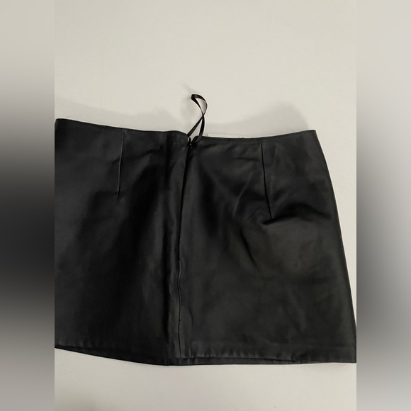 Anine Bing Black Leather Mini Skirt Biker Punk Rock Goth Sexy Large Party - Picture 5 of 8